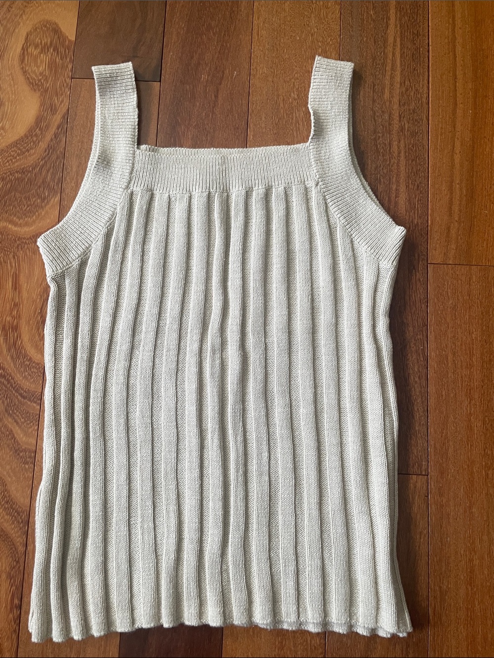 LOFT Beige Ribbed Knit Tank